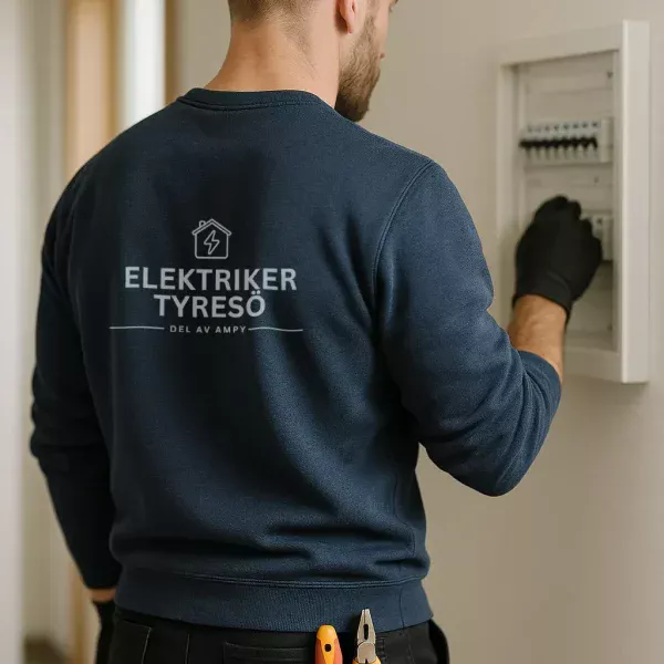 Elektriker i Tyresö arbetar med verktyg vid eljobb