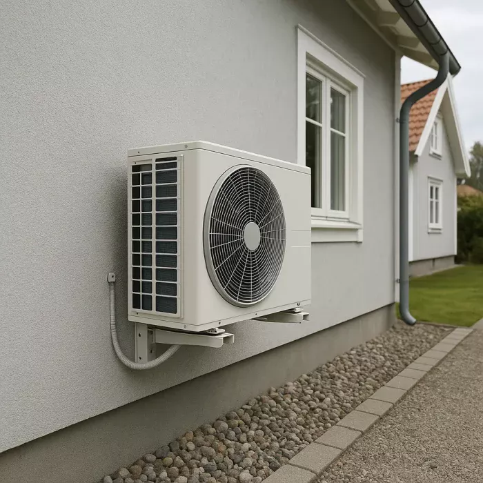 Elektriker installerar luftvärmepump i villa i Tyresö